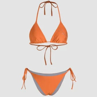 12 Zodiac Signs Rhinestone Halter Triangle Bikini Swimsuit