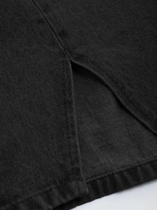 Denim Mid Waist Split Mini Skort