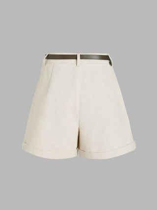 Belted High Waist Trouser Short