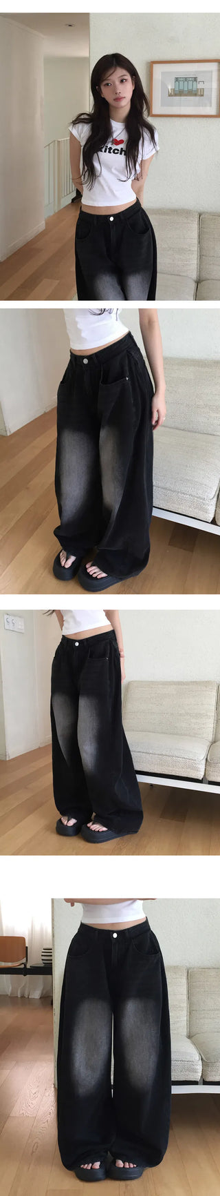 Planner Summer Version Feeling Faded Side Pintuck Summer Wide Pants - 5 Colors