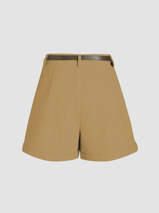 Belted High Waist Trouser Short