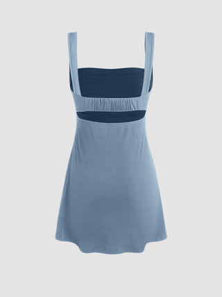 Eras Tour Outfit Taylor Outfit Corset Dress Summer Dresses Hoco Dress Homecoming Dress Hoco Dresses Party Dress For Party New Years Holiday Dress special occasion dresses Knit Fabric Ruched Square Neck Mini Dress For Daily Casual