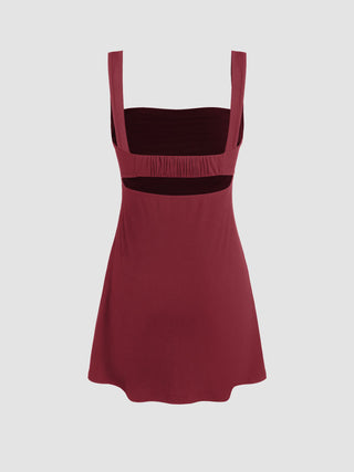 Eras Tour Outfit Taylor Outfit Corset Dress Summer Dresses Hoco Dress Homecoming Dress Hoco Dresses Party Dress For Party New Years Holiday Dress special occasion dresses Knit Fabric Ruched Square Neck Mini Dress For Daily Casual