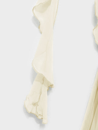 Mesh Ruffle Hem Maxi Dress