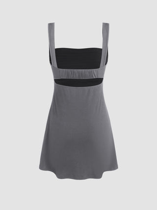 Eras Tour Outfit Taylor Outfit Corset Dress Summer Dresses Hoco Dress Homecoming Dress Hoco Dresses Party Dress For Party New Years Holiday Dress special occasion dresses Knit Fabric Ruched Square Neck Mini Dress For Daily Casual