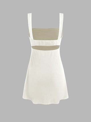 Eras Tour Outfit Taylor Outfit Corset Dress Summer Dresses Hoco Dress Homecoming Dress Hoco Dresses Party Dress For Party New Years Holiday Dress special occasion dresses Knit Fabric Ruched Square Neck Mini Dress For Daily Casual
