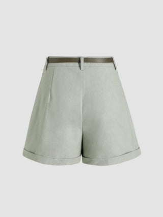 Belted High Waist Trouser Short