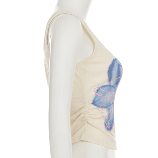 U neck flower pattern tank top
