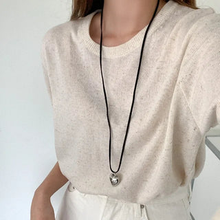 Linen short-sleeved knit