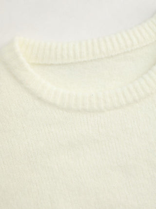 Round Neck Knitted Long Sleeve Sweater