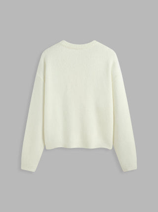 Round Neck Knitted Long Sleeve Sweater