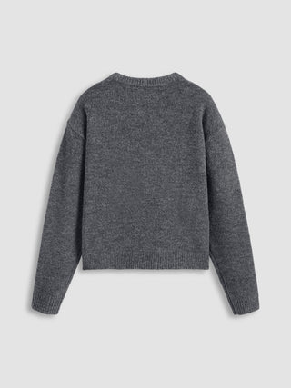 Round Neck Knitted Long Sleeve Sweater