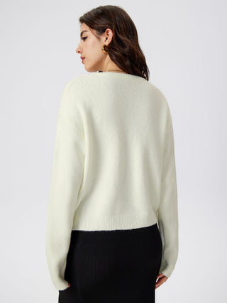 Round Neck Knitted Long Sleeve Sweater
