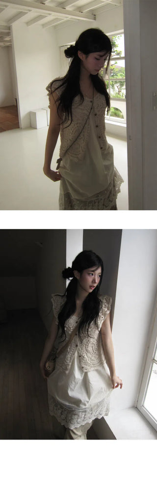 Lace Layered Dress- 2 Colors