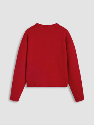 Round Neck Knitted Long Sleeve Sweater