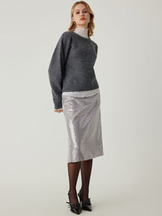 Round Neck Knitted Long Sleeve Sweater