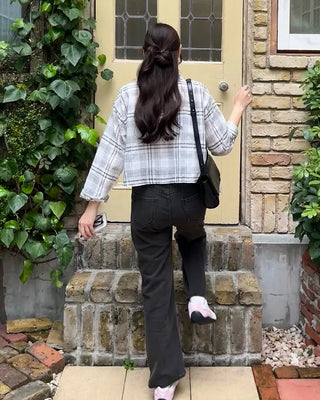 Checked cropped shirt