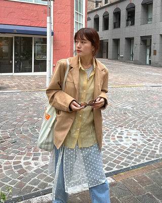 See-through side ribbon shirt