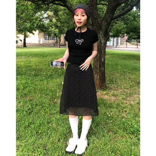 Cubic Ribbon Short-Sleeved T-Shirt