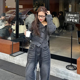 Toggle Button Turtleneck Cardigan