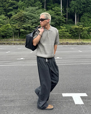 Linen color short-sleeved knit
