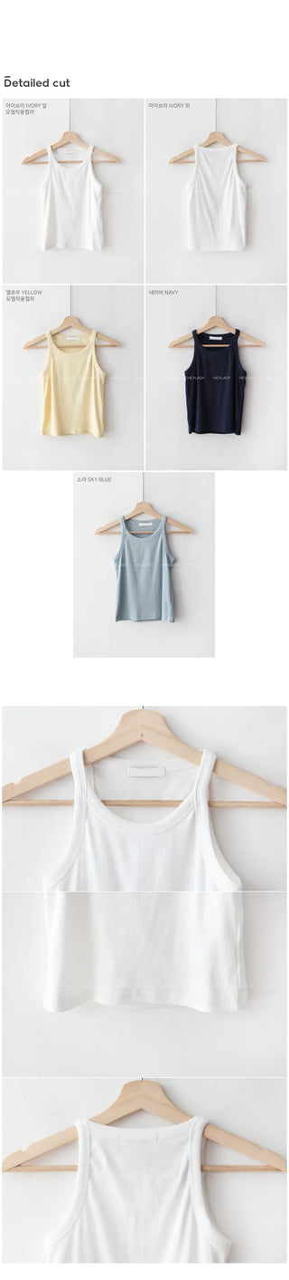 Cotton Rib Halterneck