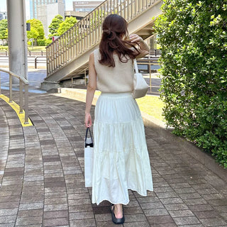 Tiered long skirt