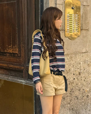Striped oversized long t-shirt