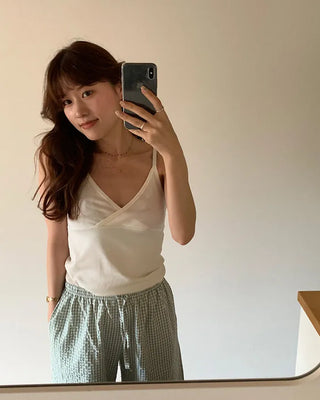 V-neck slit camisole