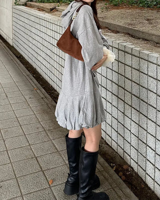 Peplum hoodie dress