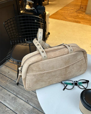 Suede Square Shoulder Bag