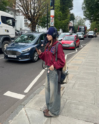Wide denim pants