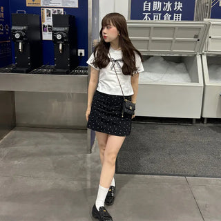 Ribbon print T-shirt