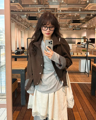 Half-open long T-shirt
