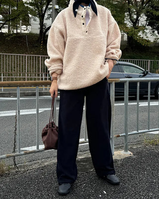 Warm Button Fleece Anorak