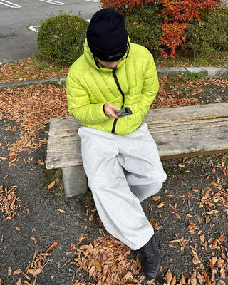 Curved wide sweatpants