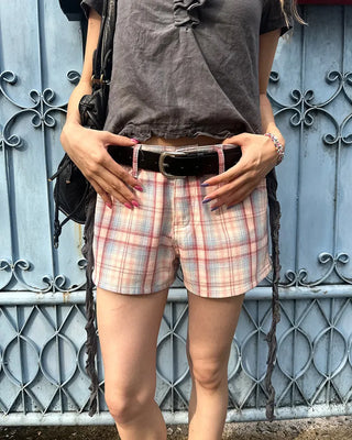 Windowpane check shorts