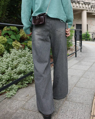 Herringbone striped pants