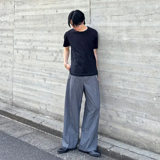 Striped wide slacks