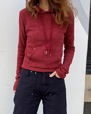 Slim-fit knit hoodie