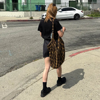 Vintage check shoulder bag