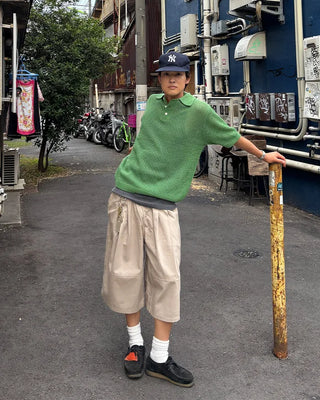 Perforated color knit