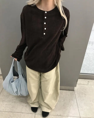 Balloon Cotton Wide Pants