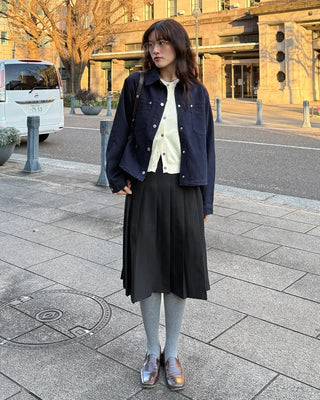 Pleated midi skirt