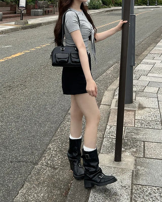 Button cotton shorts