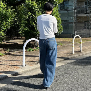 Wide denim pants