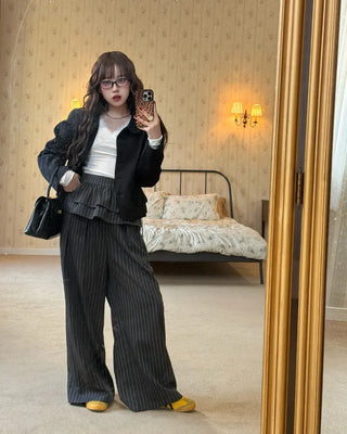 Round collar short jacket