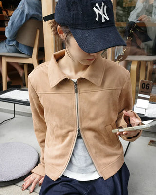 Suede cropped jacket