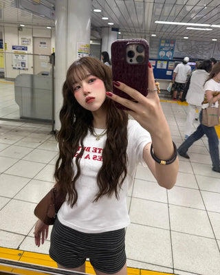 Lettering Crop T-Shirt