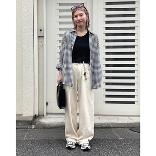 Unisex seersucker check shirt